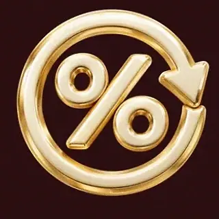 Gold percent symbol — WSM Casino