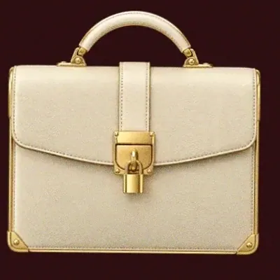 Locked leather briefcase — WSM Casino